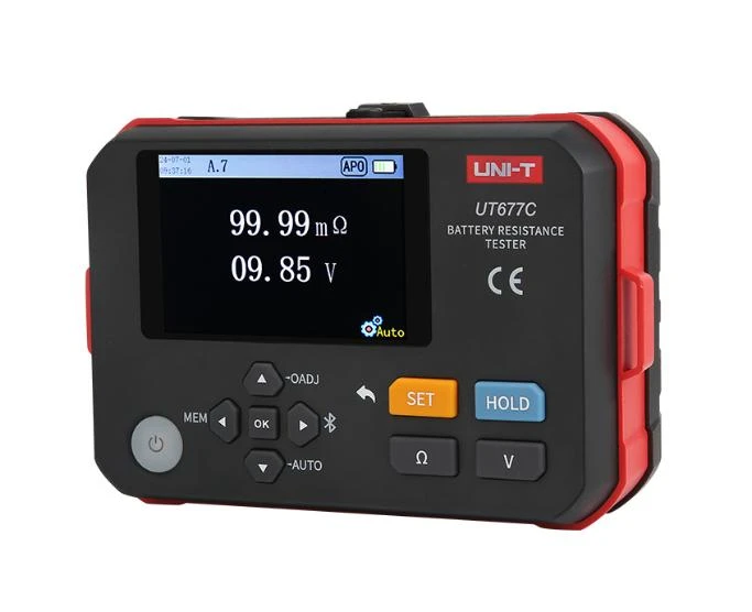 Máy đo nội trở pin, ắc quy UNI-T UT677C (0.000mΩ -3Ω, 0.000V-120V, Bluetooth)