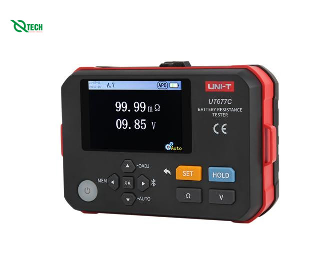 Máy đo nội trở pin, ắc quy UNI-T UT677C (0.000mΩ -3Ω, 0.000V-120V, Bluetooth)